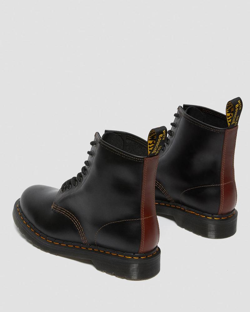 Black / Brown Men's Dr Martens 1460 Men's Abruzzo Leather Lace Up Boots | CA 517HAP